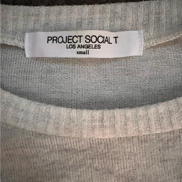 PROJECT SOCIAL T - Women’s Cream Cuffed CrewNeck Sweater - Size Small - Picture 3 of 7